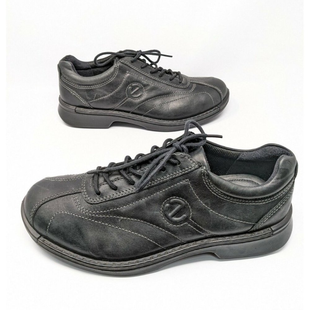 Ecco Light Shock Point Men's Leather Black Lace Up Shoes U.S size 8  EU 41